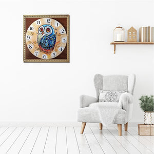 Animal Clock 30x30cm(canvas) full round drill diamond painting