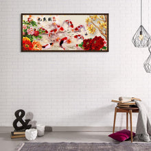 Load image into Gallery viewer, Peony 9 Fishes 80x35cm(canvas) full round drill diamond painting
