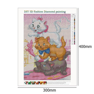 Cat 30x40cm(canvas) full round drill diamond painting