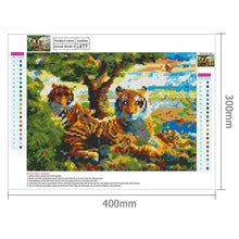 Load image into Gallery viewer, Tiger Family 40x30cm(canvas) full round drill diamond painting
