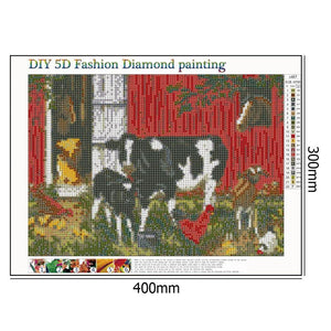 Cow 30x40cm(canvas) full round drill diamond painting