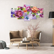 Load image into Gallery viewer, 5pcs Butterfly Flowers 95x45cm(canvas) full round drill diamond painting
