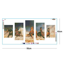 Load image into Gallery viewer, 5pcs 6 Horse 95x45cm(canvas) full round drill diamond painting
