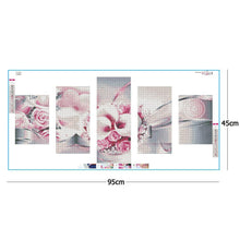 Load image into Gallery viewer, 5pcs Flower 95x45cm(canvas) full round drill diamond painting
