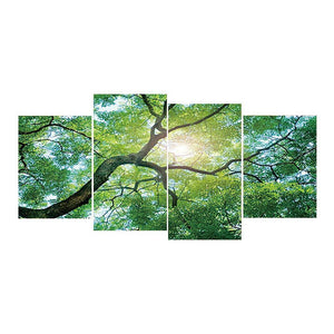 4pcs Big Tree 80x40cm(canvas) full round drill diamond painting