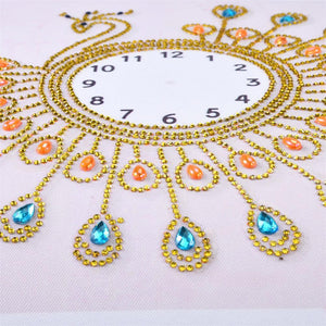 DIY Special Shaped Diamond Painting Peafowl Wall Clock Embroidery Craft