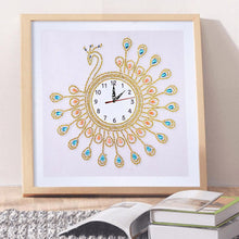 Load image into Gallery viewer, DIY Special Shaped Diamond Painting Peafowl Wall Clock Embroidery Craft
