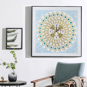 DIY Special Shaped Diamond Painting Flower Wall Clock Cross Stitch Decor
