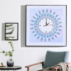DIY Special Shaped Diamond Painting Sun Flower Wall Clock Craft Home Decor