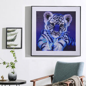 Tiger Animal 30x30cm(canvas) beautiful special shaped drill diamond painting