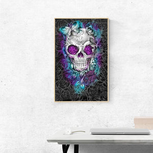 Skull 40x30cm(canvas) full round drill diamond painting