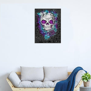 Skull 40x30cm(canvas) full round drill diamond painting