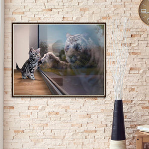 Novelty Cat 30x25cm(canvas) full round drill diamond painting