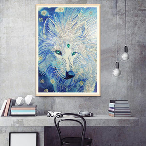 Wolf Animal 30x40cm(canvas) beautiful special shaped drill diamond painting