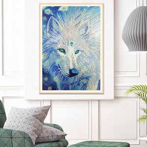 Wolf Animal 30x40cm(canvas) beautiful special shaped drill diamond painting