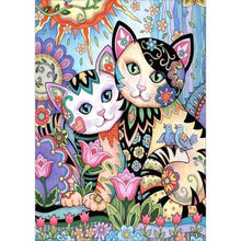 Load image into Gallery viewer, 2 Cats 40x30cm(canvas) full round drill diamond painting
