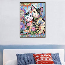 Load image into Gallery viewer, 2 Cats 40x30cm(canvas) full round drill diamond painting
