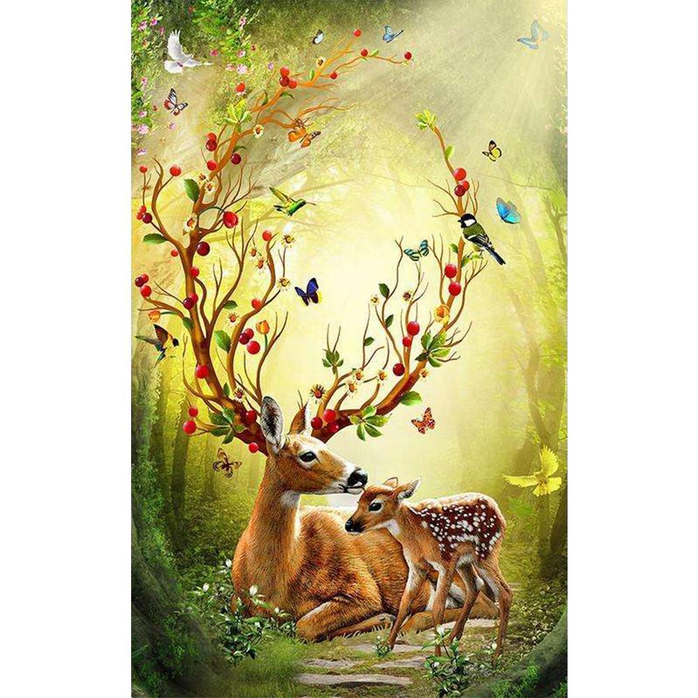 Forest Deers 40x30cm(canvas) full round drill diamond painting