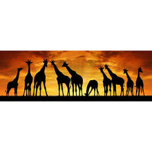 Load image into Gallery viewer, Sunset Giraffes 80x30cm(canvas) full round drill diamond painting
