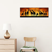 Load image into Gallery viewer, Sunset Giraffes 80x30cm(canvas) full round drill diamond painting
