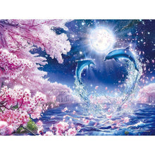 Load image into Gallery viewer, Dolphin 40x30cm(canvas) full round drill diamond painting
