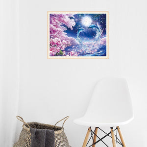 Dolphin 40x30cm(canvas) full round drill diamond painting