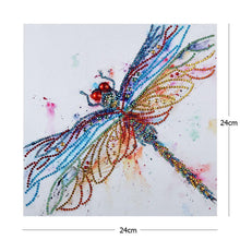 Load image into Gallery viewer, Dragonfly 30x30cm(canvas) beautiful special shaped drill diamond painting
