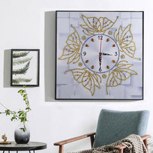 Load image into Gallery viewer, DIY Special Shaped Diamond Painting Gold Butterfly Wall Clock Craft Decor
