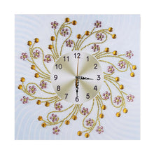 Load image into Gallery viewer, DIY Special Shaped Diamond Painting Floral Wall Clock Crafts Embroidery Kit
