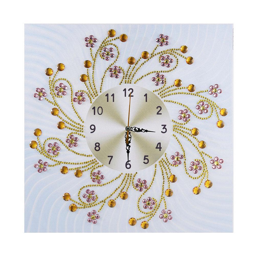 DIY Special Shaped Diamond Painting Floral Wall Clock Crafts Embroidery Kit