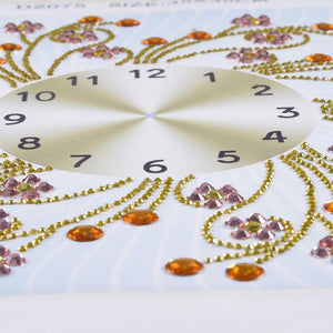 DIY Special Shaped Diamond Painting Floral Wall Clock Crafts Embroidery Kit