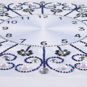 DIY Special Shaped Diamond Painting White Flower Wall Clock Craft Art Decor