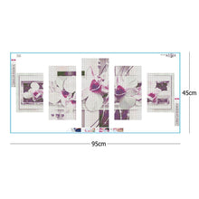 Load image into Gallery viewer, 5pcs Moth Orchid 95x45cm(canvas) full round drill diamond painting
