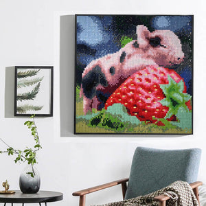 Cute Pig 30x30cm(canvas) full square drill diamond painting