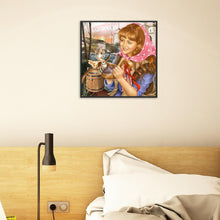 Load image into Gallery viewer, Cute Girl 30x30cm(canvas) full round drill diamond painting
