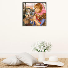 Load image into Gallery viewer, Cute Girl 30x30cm(canvas) full round drill diamond painting
