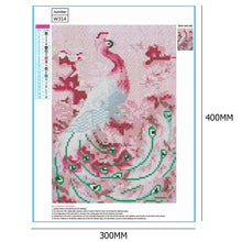 Load image into Gallery viewer, Pink Peafowl 40x30cm(canvas) full round drill diamond painting
