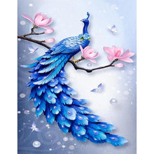 Load image into Gallery viewer, Blue Peafowl 40x30cm(canvas) full round drill diamond painting
