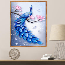 Load image into Gallery viewer, Blue Peafowl 40x30cm(canvas) full round drill diamond painting
