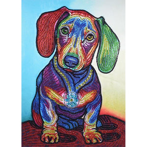 Colorful Dog 30x40cm(canvas) beautiful special shaped drill diamond painting