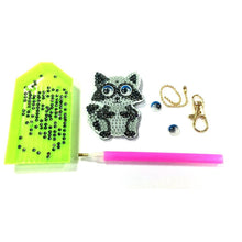 Load image into Gallery viewer, 4pcs/set DIY Full Drill Diamond Painting Cartoon Animal Key Chain Jewelry
