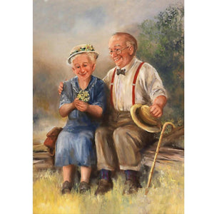 Warm Old Lovers 30x40cm(canvas) full round drill diamond painting