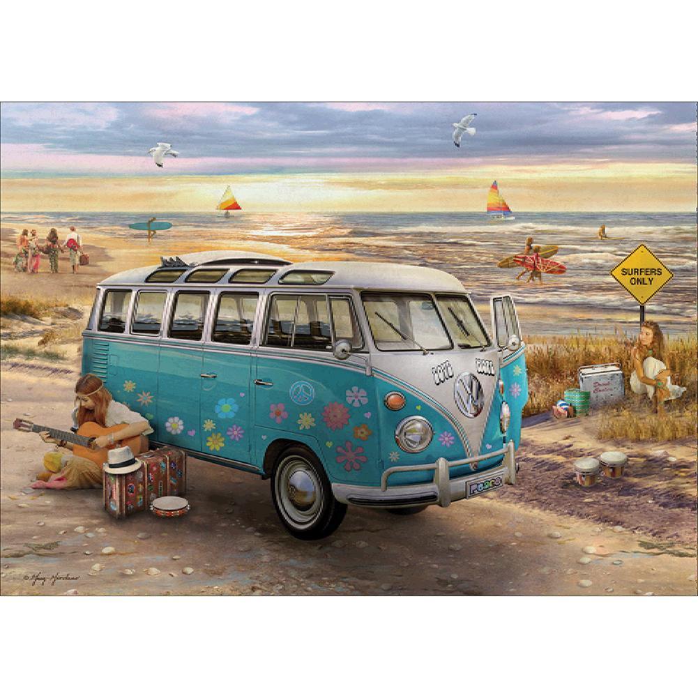 Bus 40x30cm(canvas) full round drill diamond painting