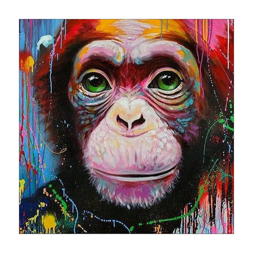 Monkey Animal 30x30cm(canvas) full round drill diamond painting