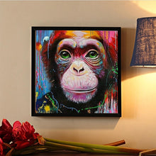 Load image into Gallery viewer, Monkey Animal 30x30cm(canvas) full round drill diamond painting
