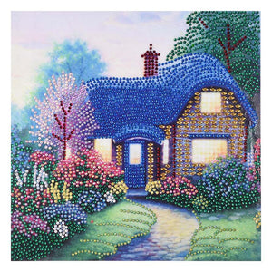 Vintage House 30x30cm(canvas) beautiful special shaped drill diamond painting