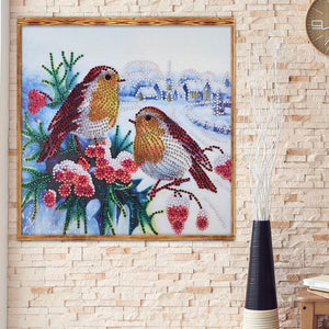 Spring Birds 30x30cm(canvas) beautiful special shaped drill diamond painting
