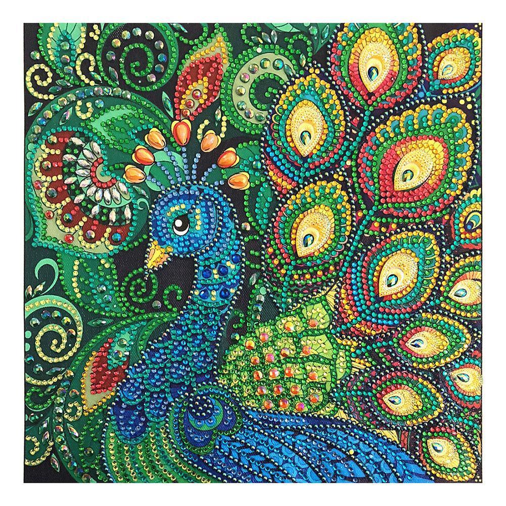 Peacock 30x30cm(canvas) beautiful special shaped drill diamond painting