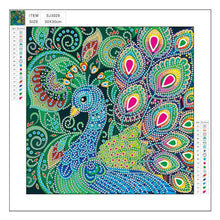 Load image into Gallery viewer, Peacock 30x30cm(canvas) beautiful special shaped drill diamond painting
