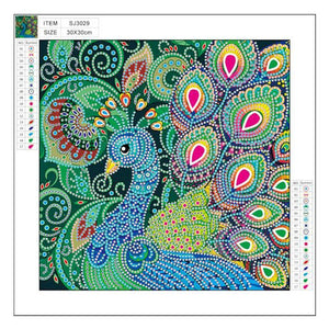 Peacock 30x30cm(canvas) beautiful special shaped drill diamond painting